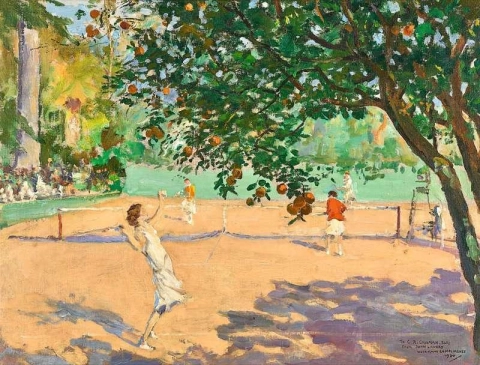 Tennis Under The Orange Trees Cannes 1929