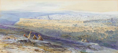 Jeruzalem vanaf de Olijfberg 1858