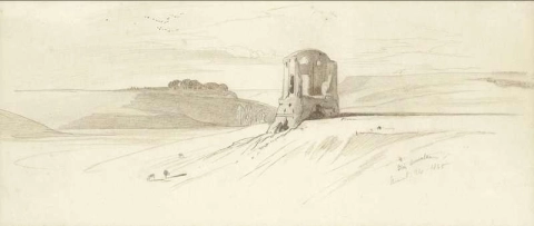 Maisema yksinäisen tornin kanssa 1848