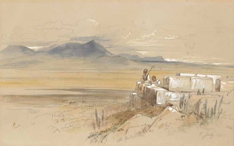Pastore che riposa sulle rovine Platea Grecia 1848