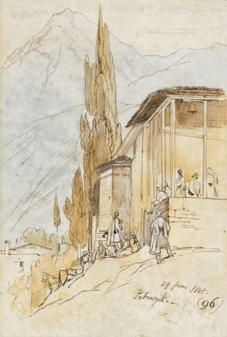 Soldati fuori da un edificio Ypati 1848
