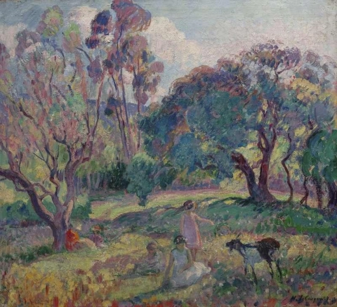Ruhe unter den Bäumen 1909