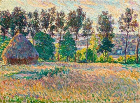 Landschap met een molensteen 1900