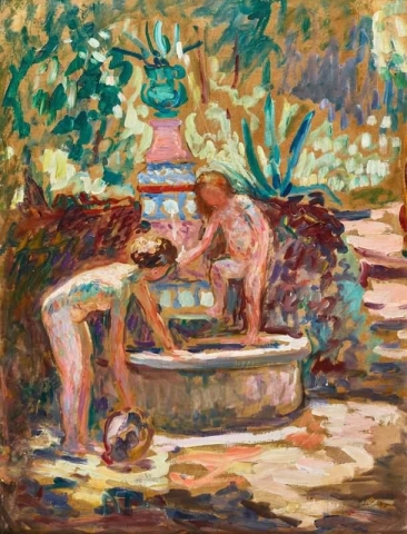 Saint-Tropez Twee kleine meisjes La Fontaine ca. 1907