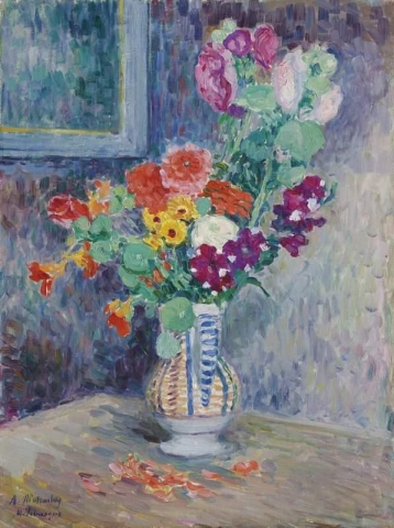 Vas med blommor ca 1910