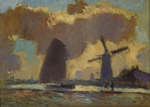 Holland Canal And Mills 1896
