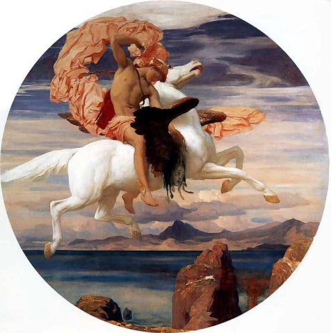Perseus på Pegasus skynder seg for å redde Andromeda ca. 1895-96