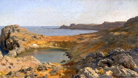 St. Paul S Bay ved Lindos Rhodos 1867