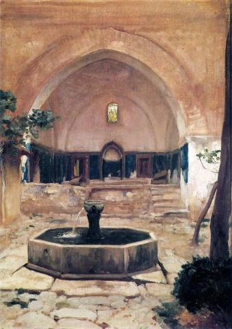 Innergården till en moské i Broussa 1867
