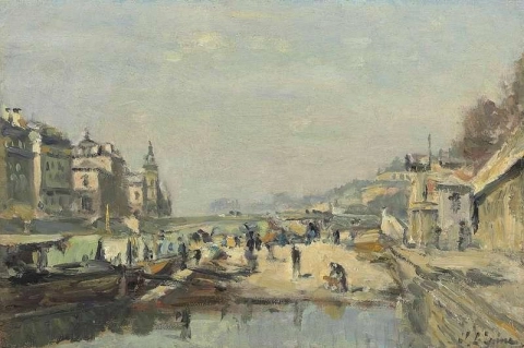 O Quai Aux Fleurs e a Ponte Arcole, cerca de 1884-88