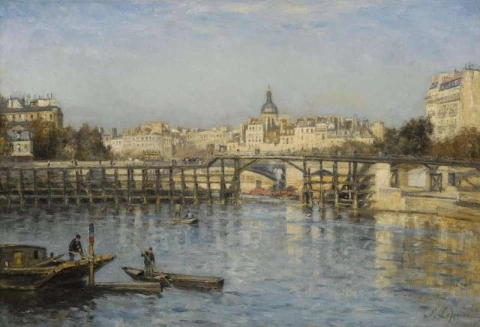 Paris O Sena em Pont De L Estacade 1880