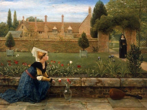 In A Convent Garden Ca.1857-1870