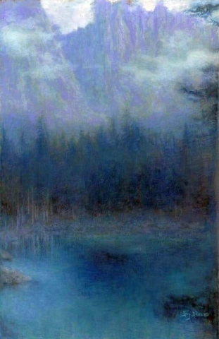 Misty Mountain Lake waarschijnlijk ca. 1900