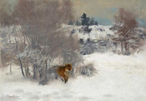 Лиса в зимнем пейзаже 1932