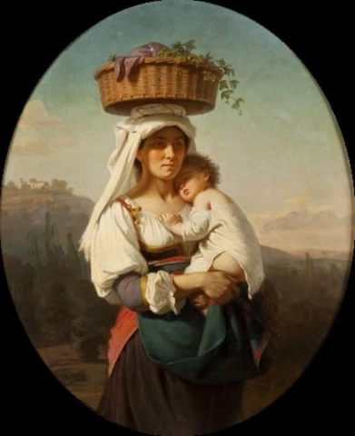 イタリア人の母親と子供