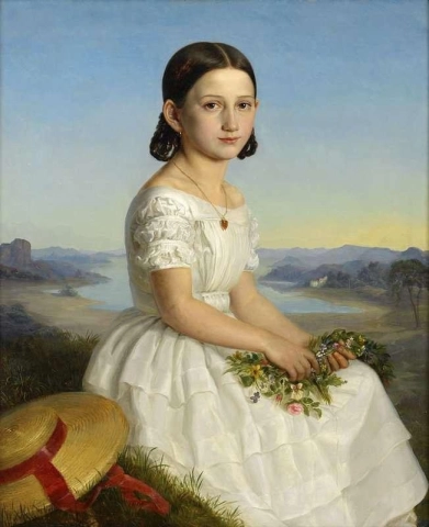 Retrato Forestallande en Ung Lilly Von Ehrenclou Ca. 1850