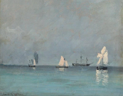 Marine With Sailing Ships In Calm Seas