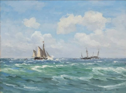 Laivat merellä Skagenin edustalla 1895