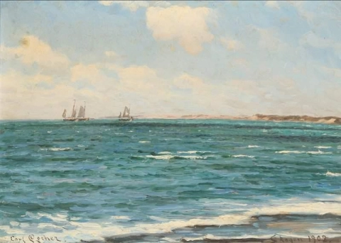 Barcos frente a la costa de Skagen 1902
