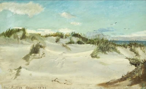 Sommardag i sanddynerna vid Skagens strand 1872