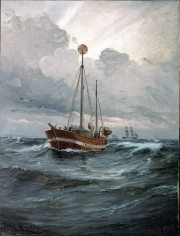 El buque faro en el arrecife de Skagen
