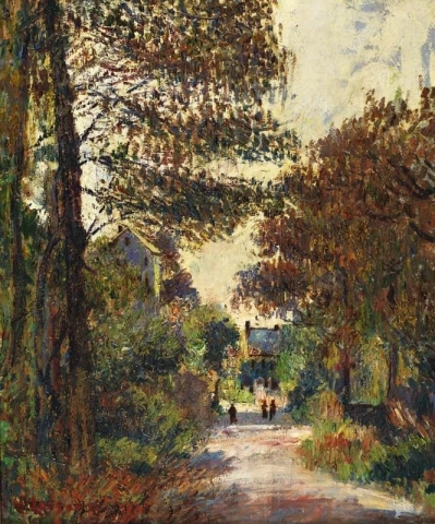 Ingången till en by hösten 1908