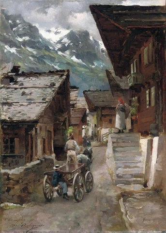 Greeting Friends In Champery 1890