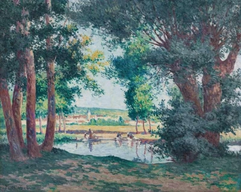 Bessy-sur-cure De wasvrouwen aan het water 1906