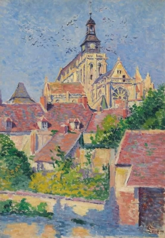 Gisors-kathedraal gezien vanaf Fosse Aux Tanneurs 1897