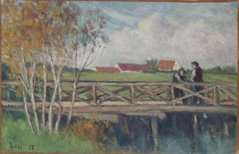 جسر هيرفيل الذراع الصغيرة لنهر السين 1917