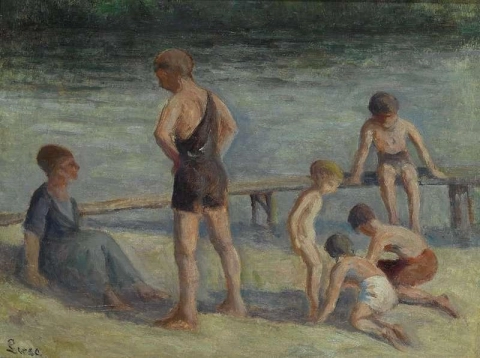 Mericourt Zwemmers Pre Du Plongeoir ca. 1935