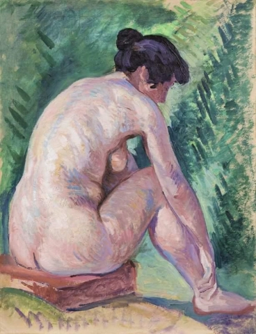 Nudo seduto, 1910 circa