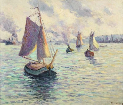 Barche a vela nel porto di Rotterdam 1908