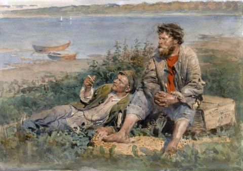 Kalastajat Volgan rannalla 1896