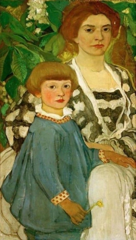 Zelfportret met haar zoon Adreas