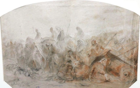 مشهد الحرب مع الفرسان