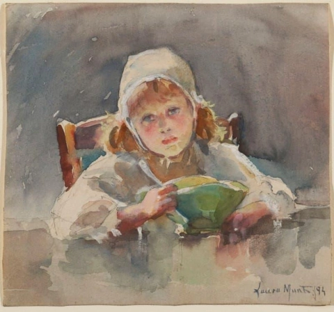 緑のボウルを持つ子供 1894