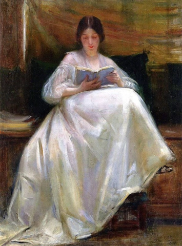 Nainen lukemassa noin 1903