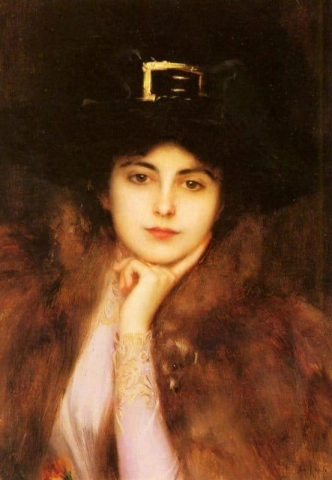 Portrett av en elegant dame