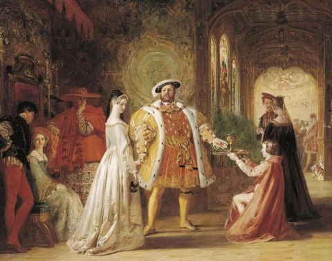 Primera entrevista de Enrique VIII con Ana Bolena 1835