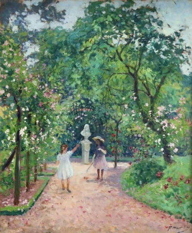 Giocando nel parco, 1910 circa