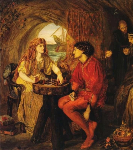 チェスをするフェルディナンドとミランダ 1871年