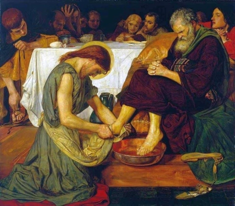 Jeesus pesee Pietarin jalkoja 1852-56