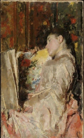 Kvinne med et album ca. 1888