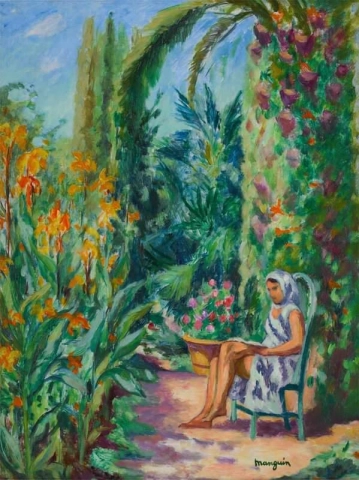 Odette no jardim de L Oustalet 1933