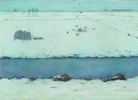 Snølandskap med grøft 1913