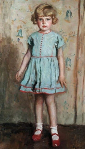 Junges Mädchen in einem blauen Kleid