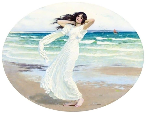 Poseidon S älskarinna på stranden