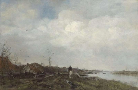 Un jinete cerca de Overschie Ca. 1884