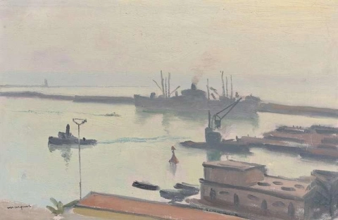 阿尔及尔上空的粉色薄雾，约 1944-45 年